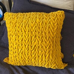 Opal House Yellow Gold Velour Throw Pillow